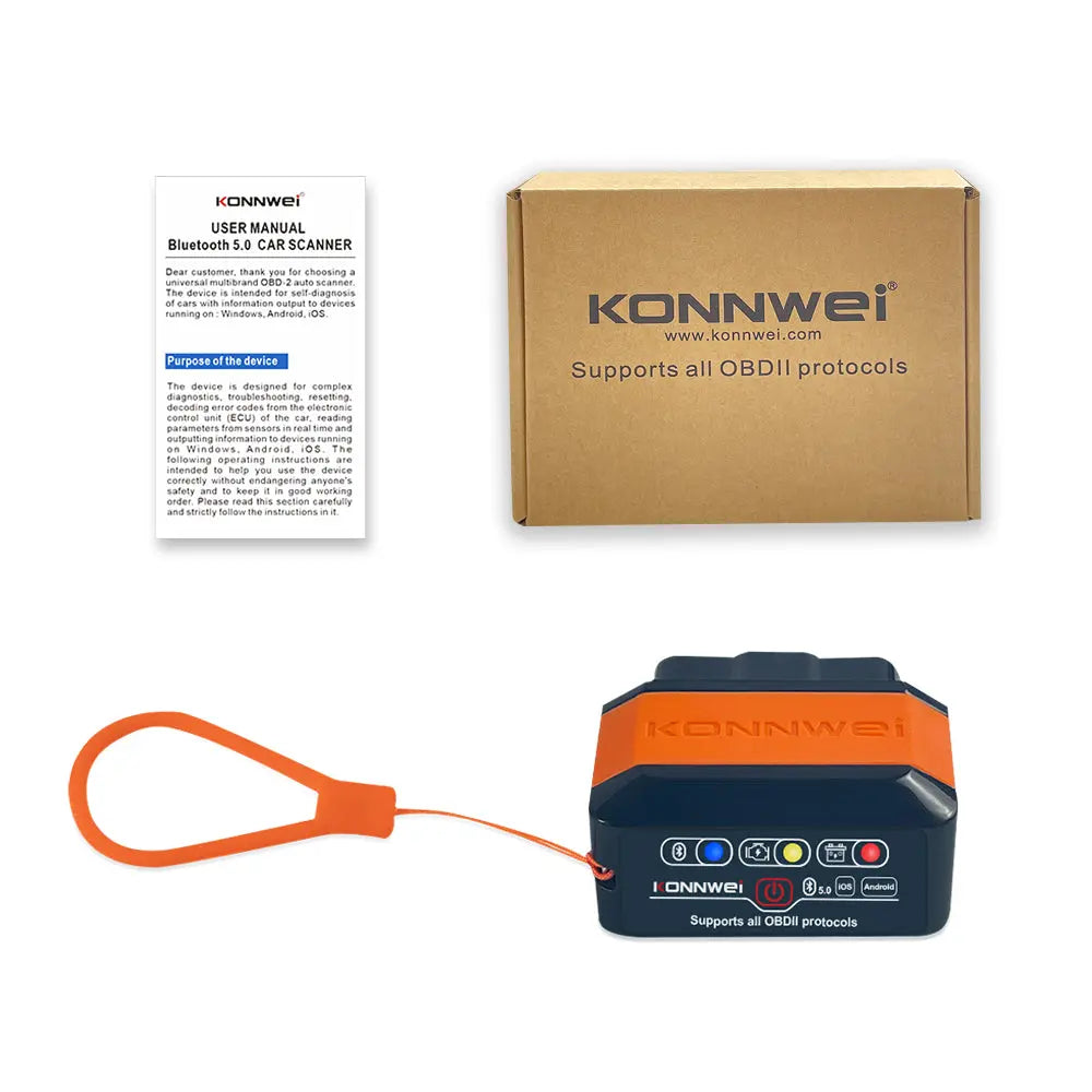 KONNWEI KW905 - ELM327, OBD2 Bluetooth 5,0 Bildiagnostik Scanner, iPhone, Android - BilligStyling
