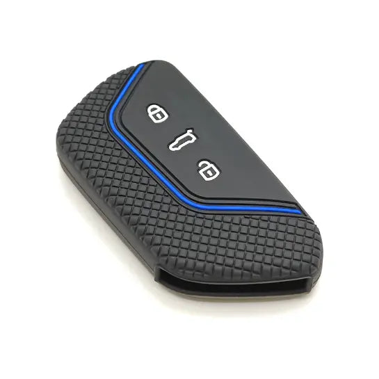 Bilnøgle silikone cover, Blå - Volkswagen, Skoda, SEAT - BilligStyling