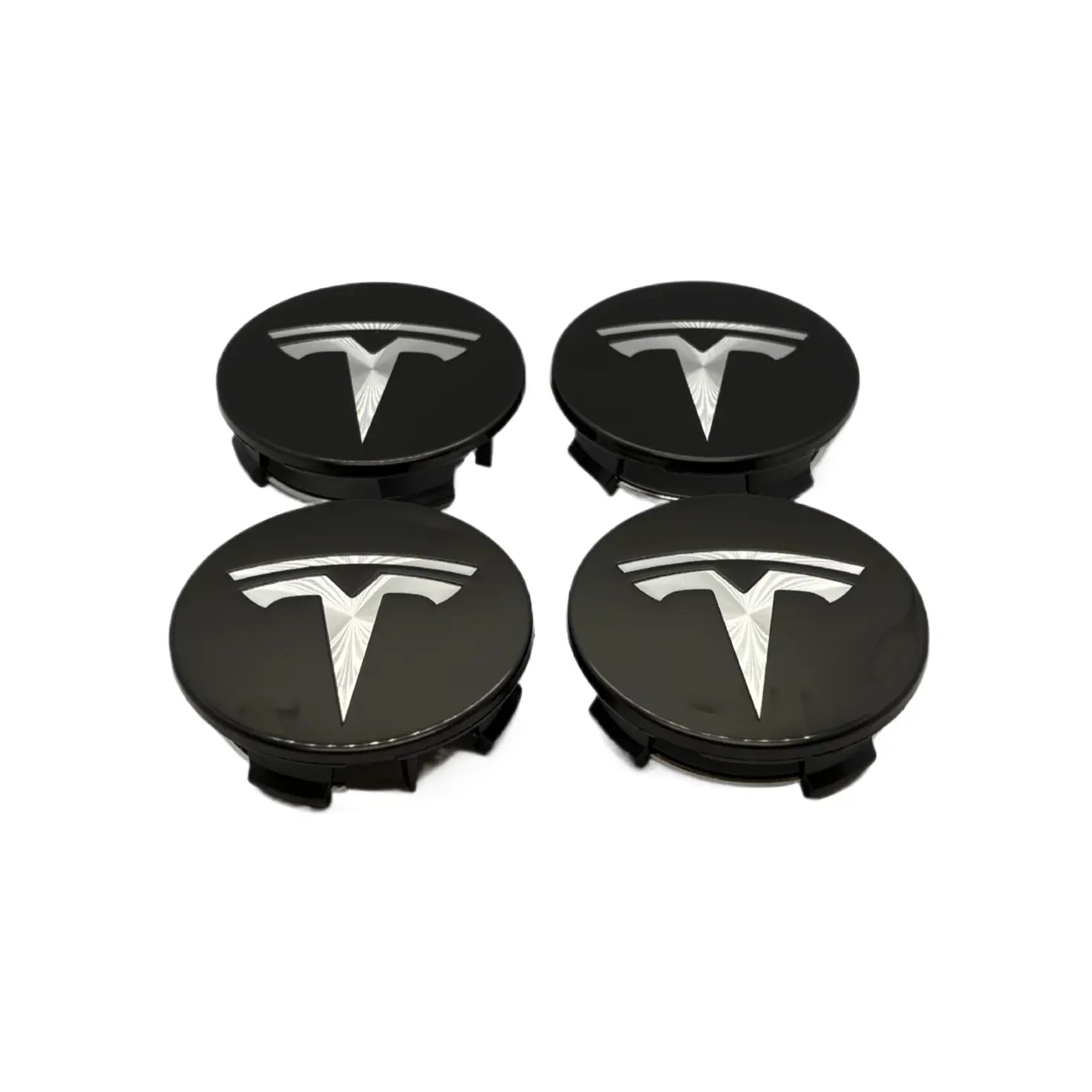 Tesla centerkapsler i Sort, sæt med 4 stk - 57mm - BilligStyling