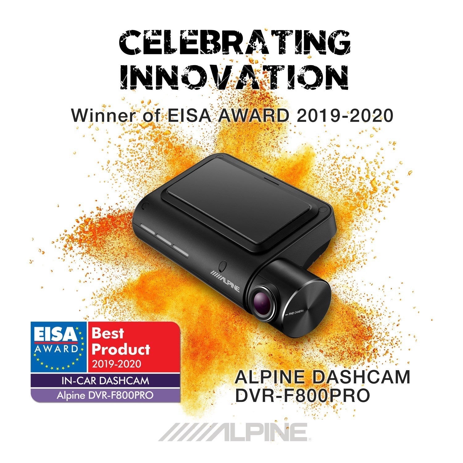 Alpine DVR-F800PRO dash cam med GPS, lane assist alpine