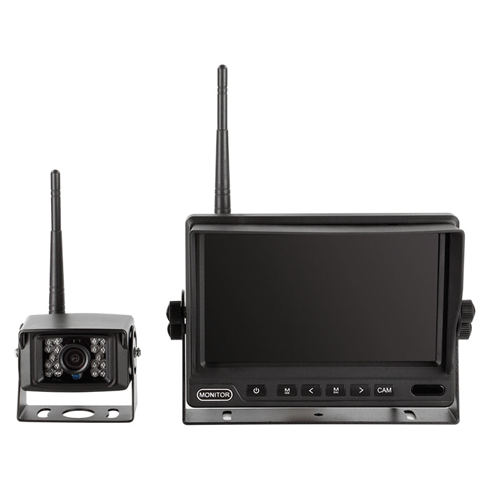 Bakkamera sæt m. 7" skærm trådløs 12/24V acv