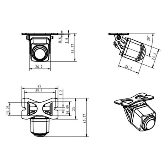 Bakkamera/Front kamera universal AHD 12V acv