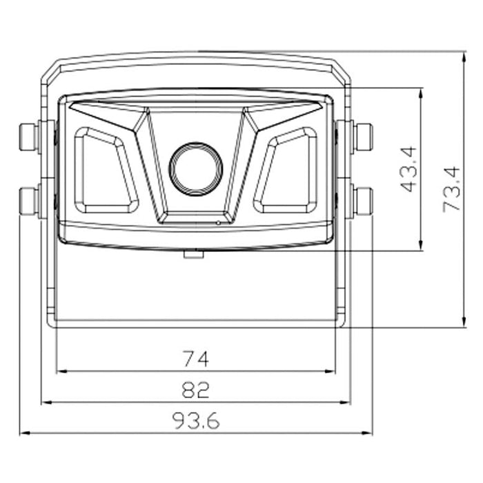 Ampire Farve bakkamera med IR universal sort 10m kabel ampire