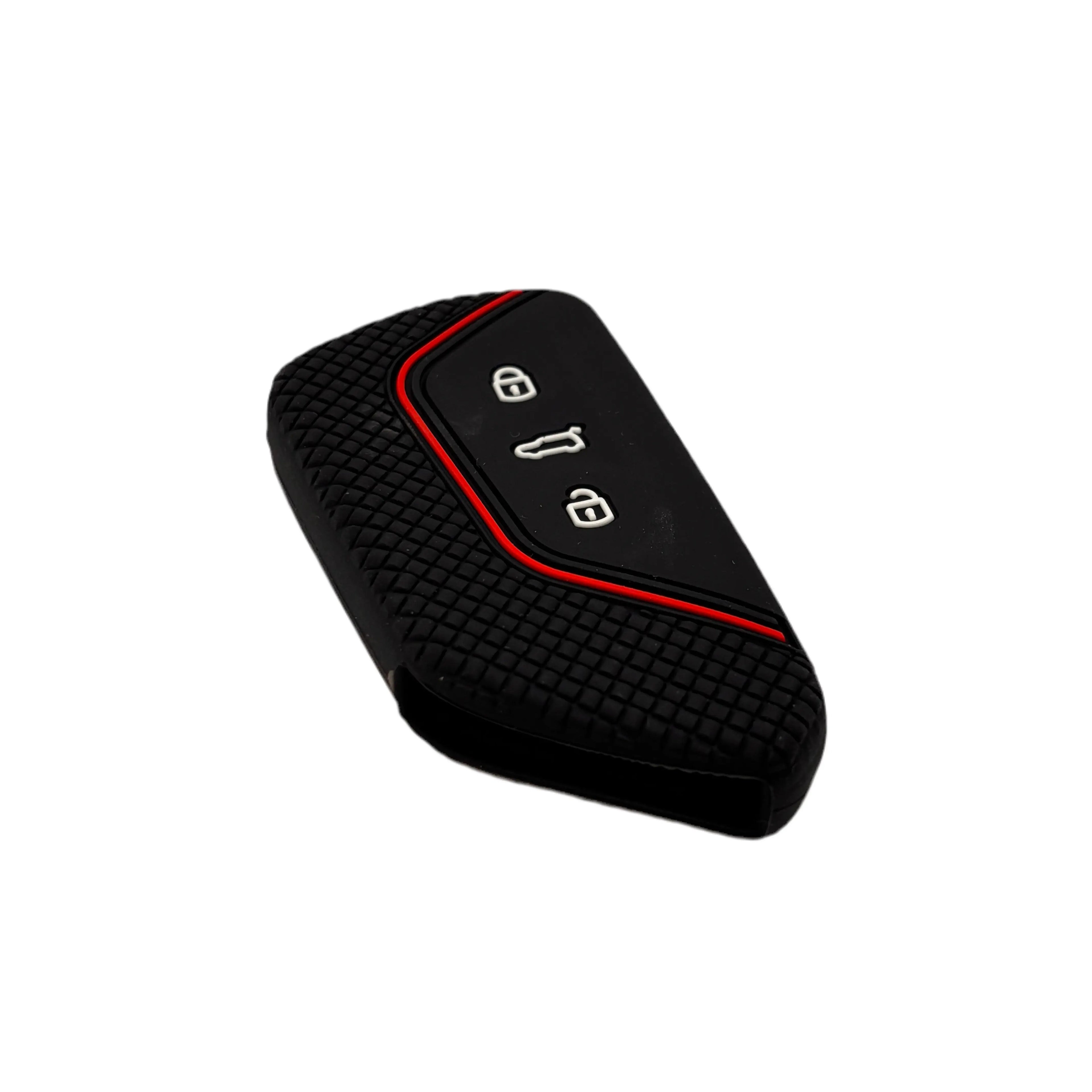 Bilnøgle silikone cover, Rød - Volkswagen, Skoda, SEAT - BilligStyling