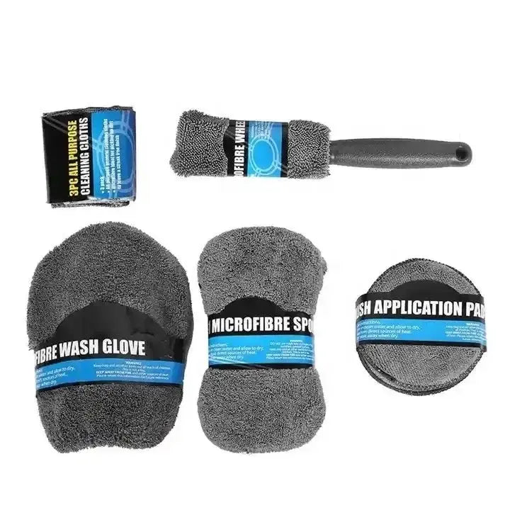 Mikrofiber Bilplejesæt, pakke med 9 dele ⭐️⭐️⭐️⭐️⭐️ - BilligStyling