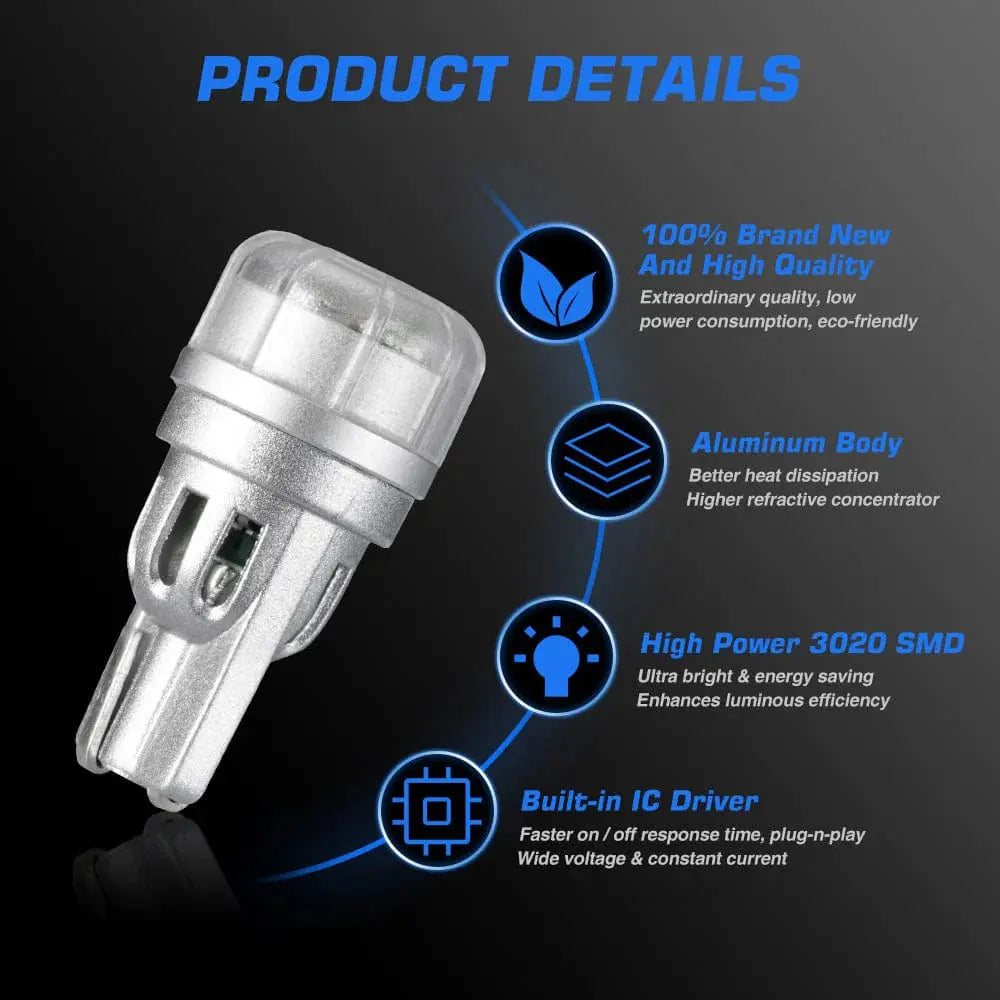 NOVSIGHT T10 LED Pæresæt (Hvid) - BilligStyling