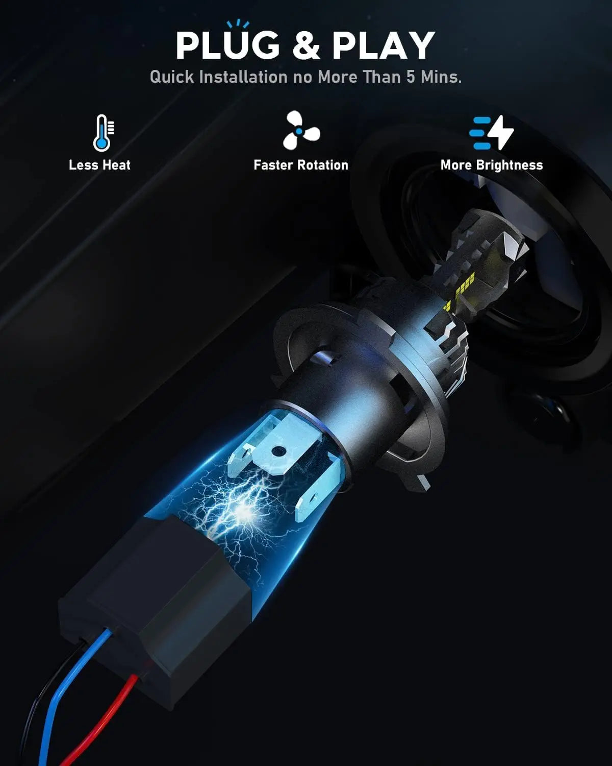 NOVSIGHT N68 LED Pæresæt 9006/HB4, 6500K, 15000LM - BilligStyling