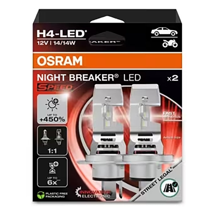 Osram Night Breaker LED Speed H4 12V - Sæt med 2 stk. Osram