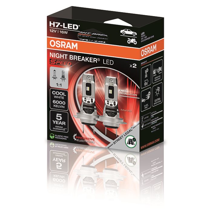 Osram Night Breaker LED Speed H7 - Sæt med 2 stk. - BilligStyling