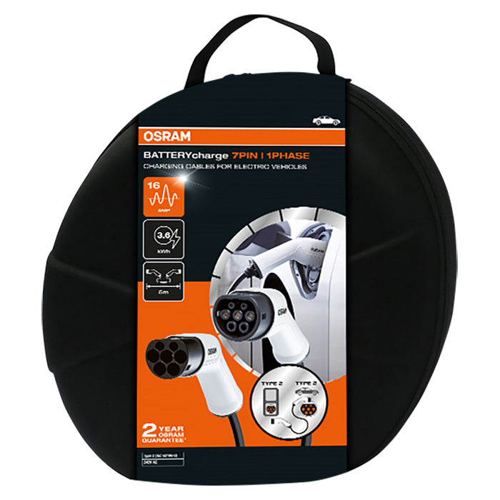 Osram Ladekabel type 2 16A 1-faset - 5m inkl. taske