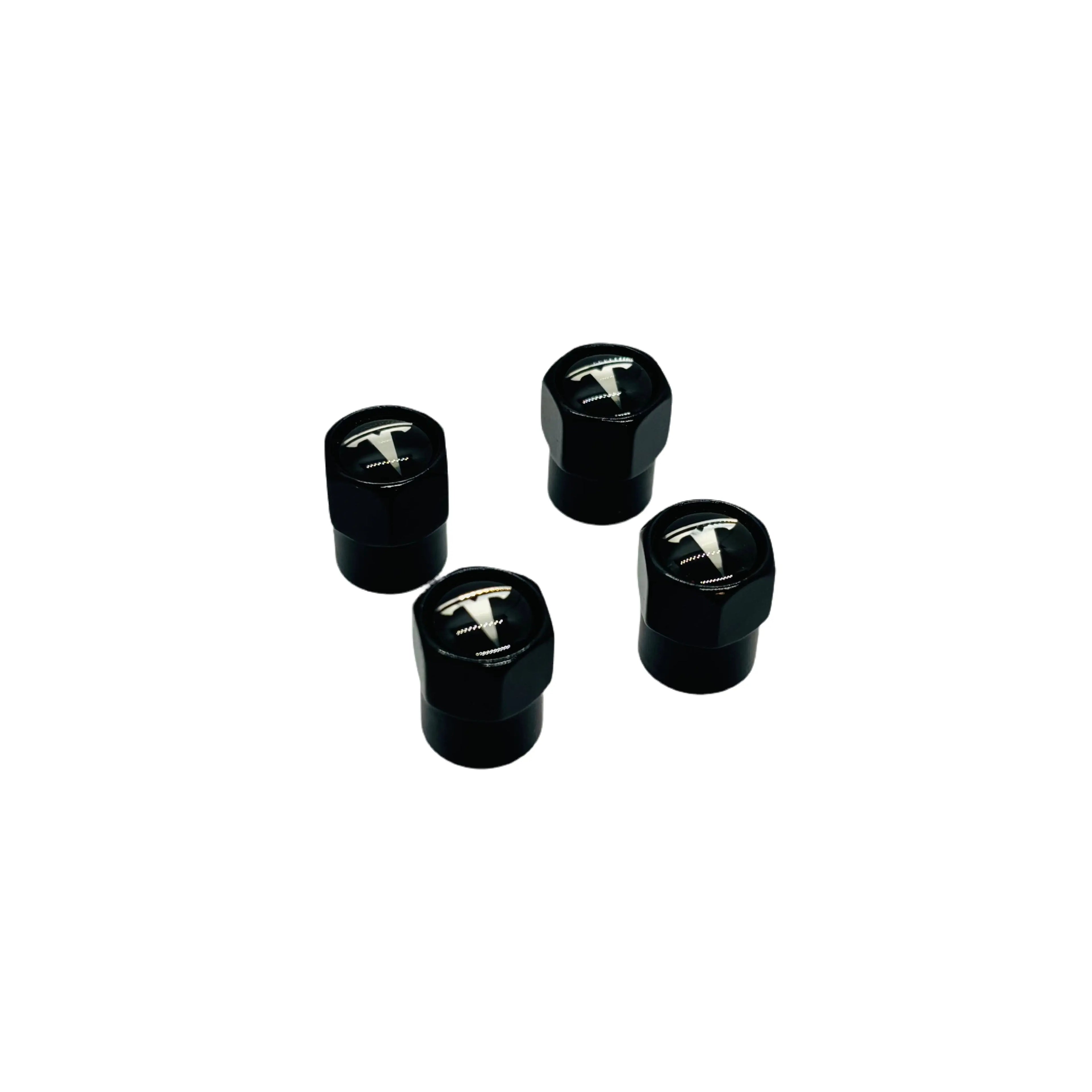 Tesla Ventilhætter, Sort, sæt med 4 stk. - BilligStyling