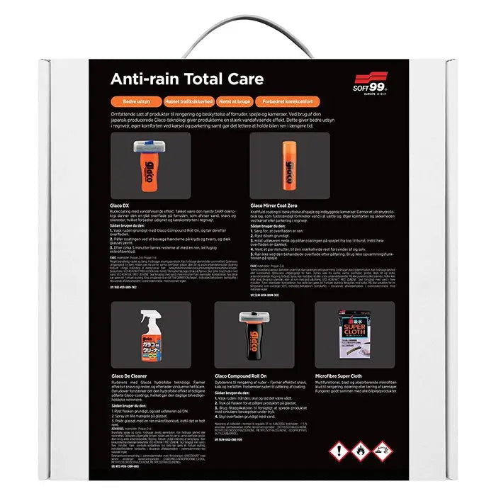 Soft99 Glaco Anti-rain Glascoating kit 5-i-1 - Luksuspakken - BilligStyling