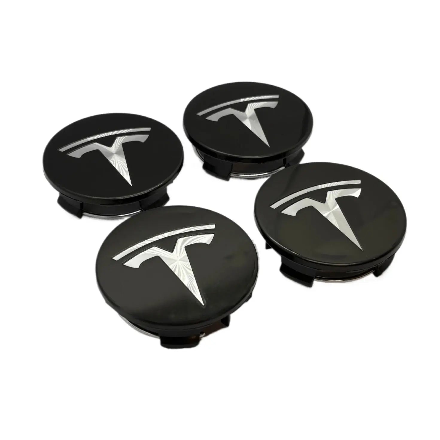 Tesla centerkapsler i Sort, sæt med 4 stk - 57mm - BilligStyling