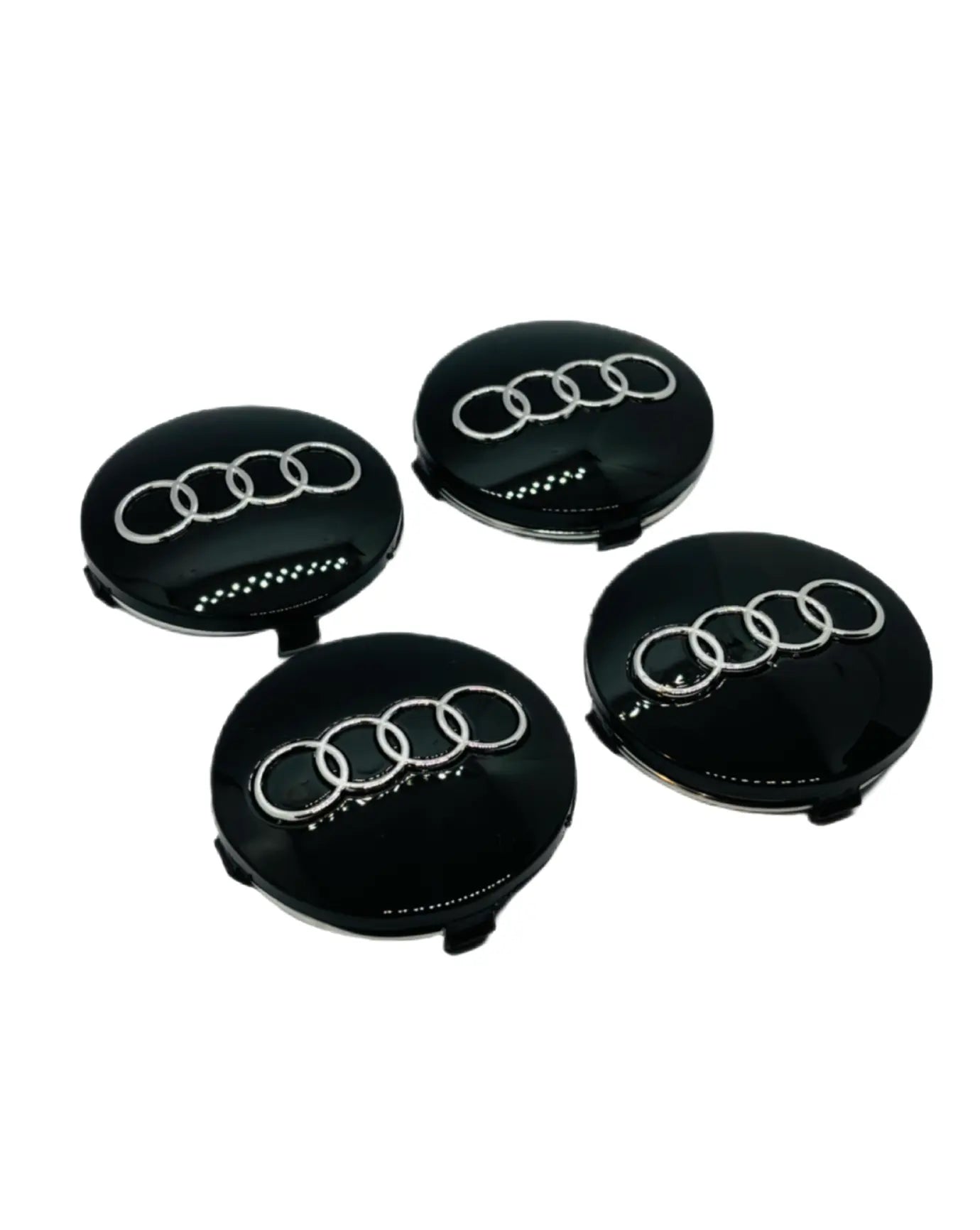 Audi centerkapsler i sort, sæt med 4 stk - 60/68 mm - BilligStyling
