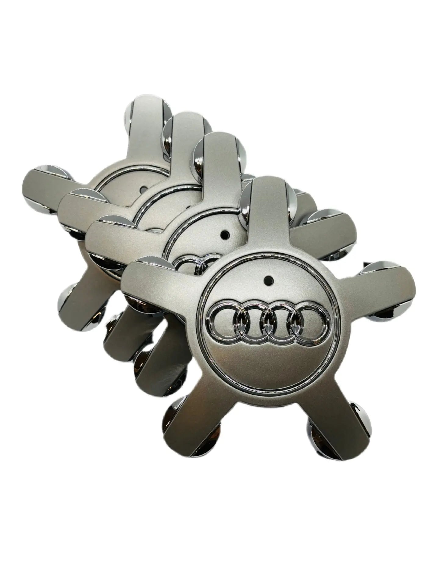 Audi centerkapsler i grå, sæt med 4 stk - 135mm - BilligStyling