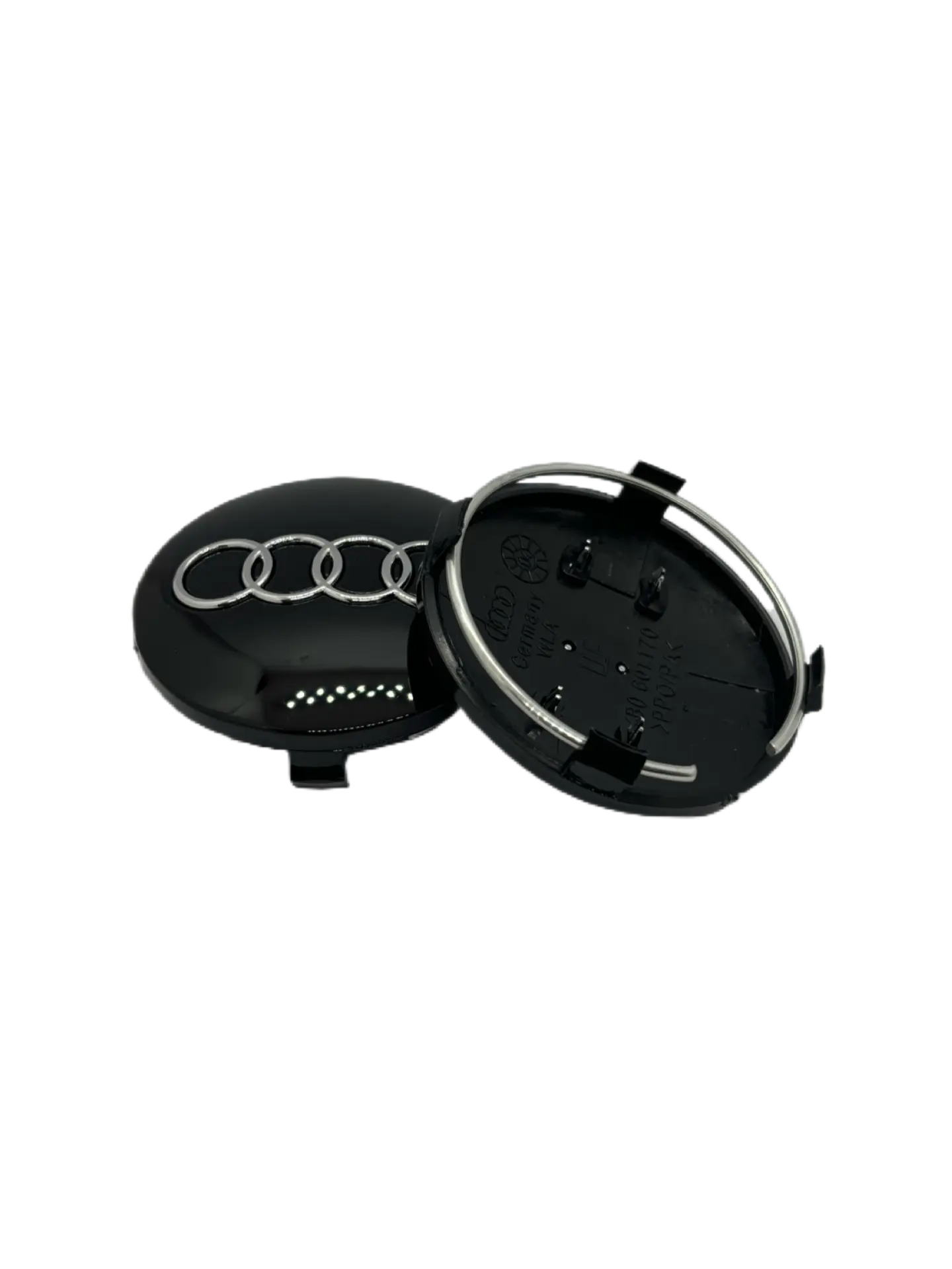 Audi centerkapsler i sort, sæt med 4 stk - 60/68 mm - BilligStyling