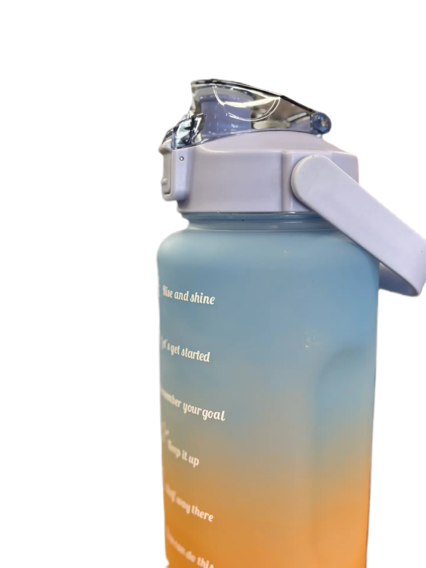 Motiverende Vandflaske, Blå/Orange, 2000ml - BilligStyling