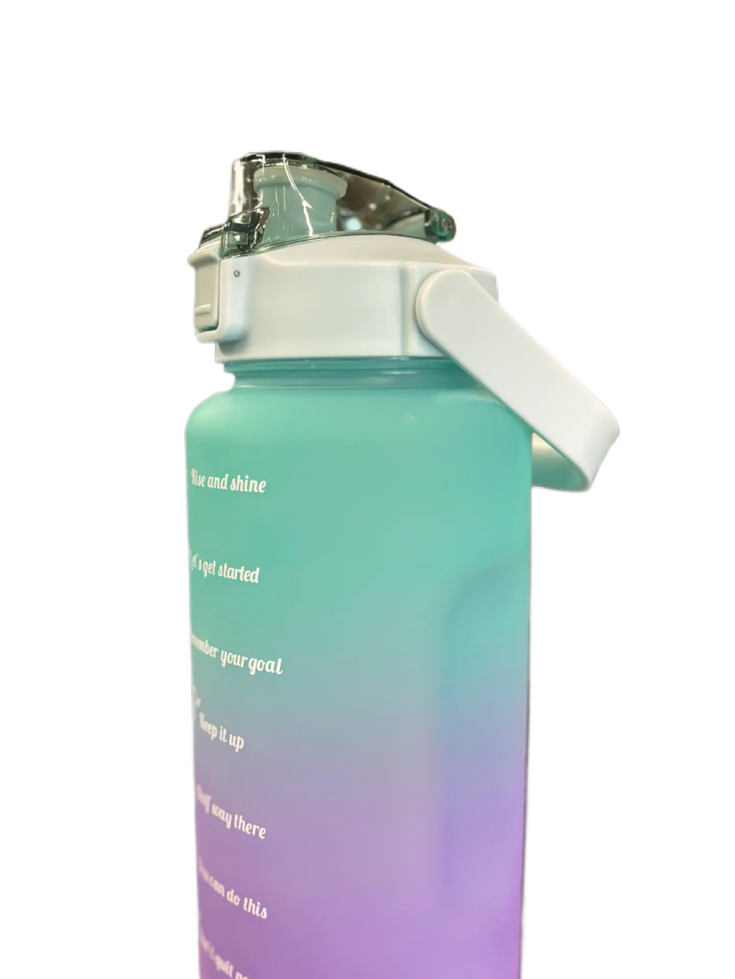 Motiverende Vandflaske, Tyrkis/Lilla, 2000ml - BilligStyling