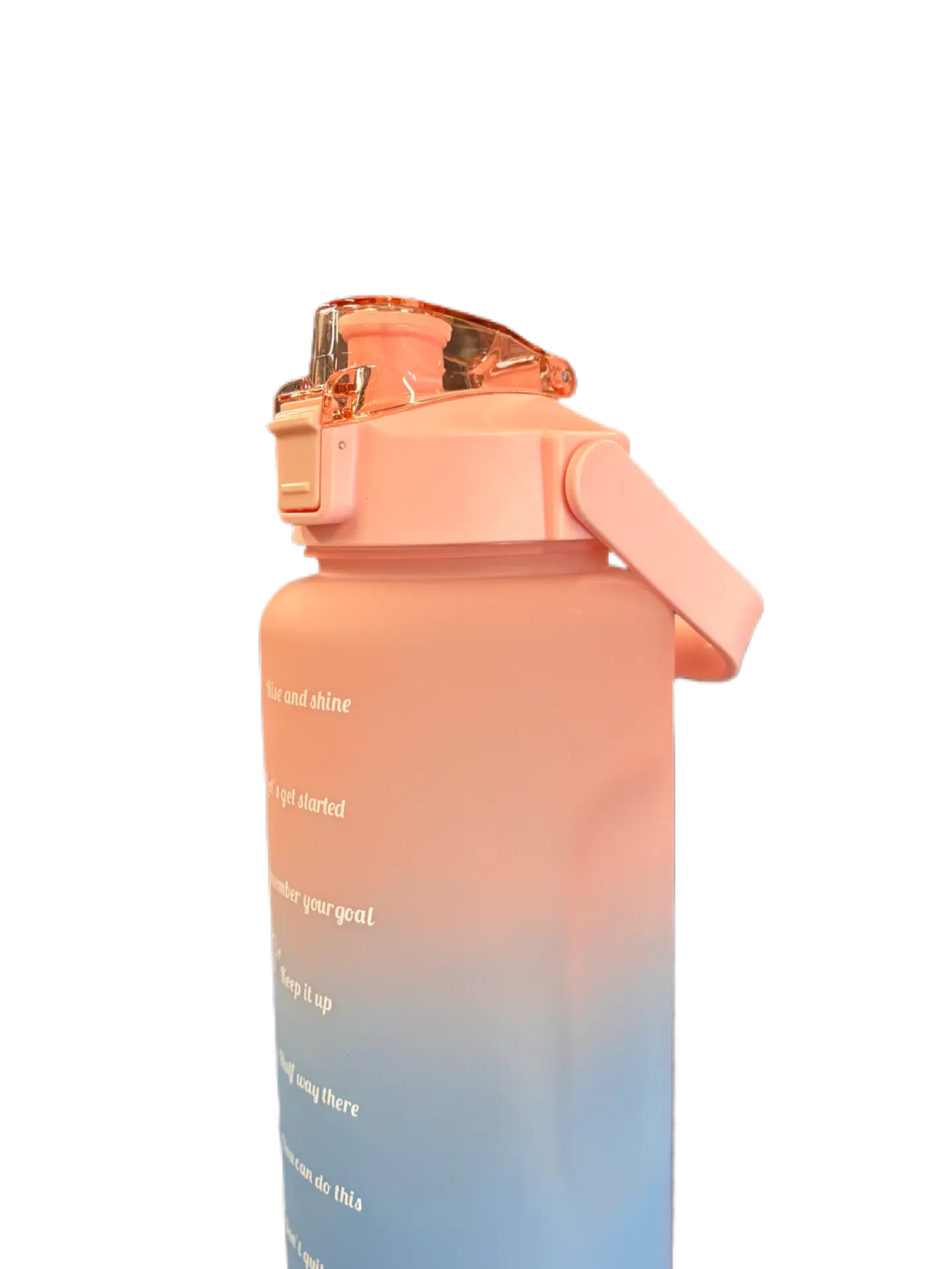 Motiverende Vandflaske, Fersken/Blå, 2000ml - BilligStyling