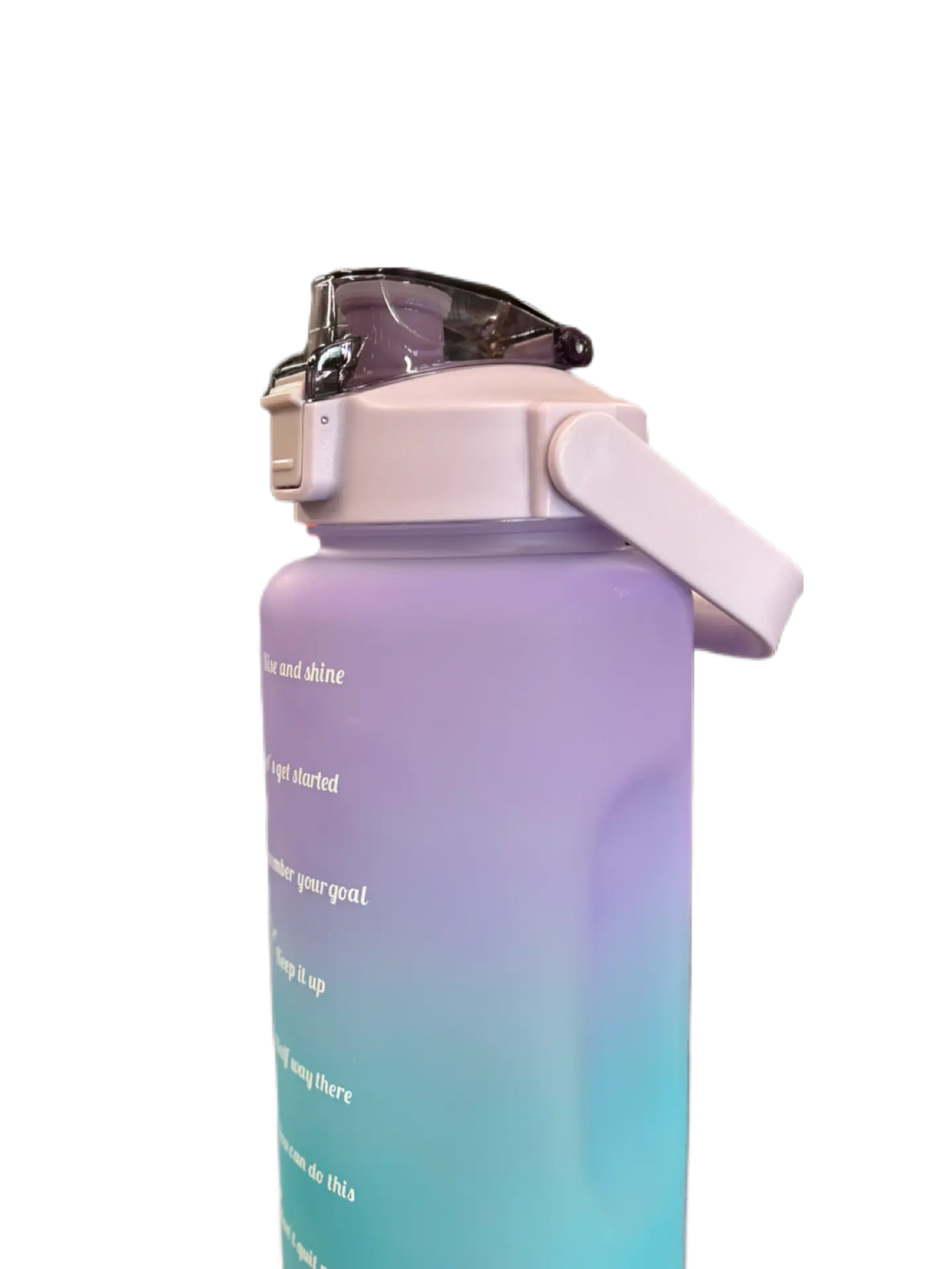 Motiverende Vandflaske, Lilla/Tyrkis, 2000ml - BilligStyling