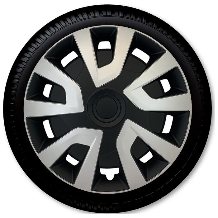 15" Revo VAN Silver/Black hjulkapselsæt coverline