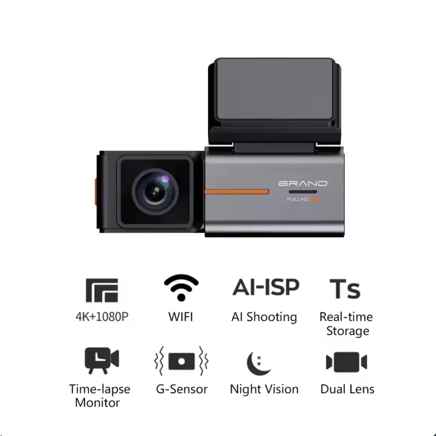4K Ultra HD Dual Dashcam med WiFi og Mobilforbindelse - Sæt til For/Bag - BilligStyling