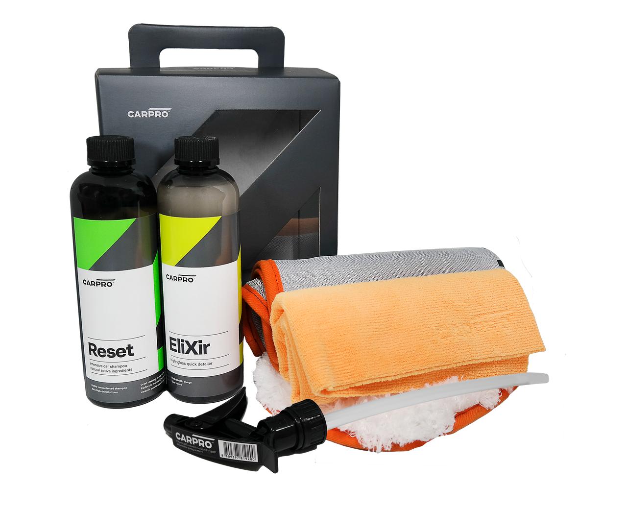 CarPro Wash Box - Shampoo, Quick Detailer og tilbehør i én pakke - BilligStyling