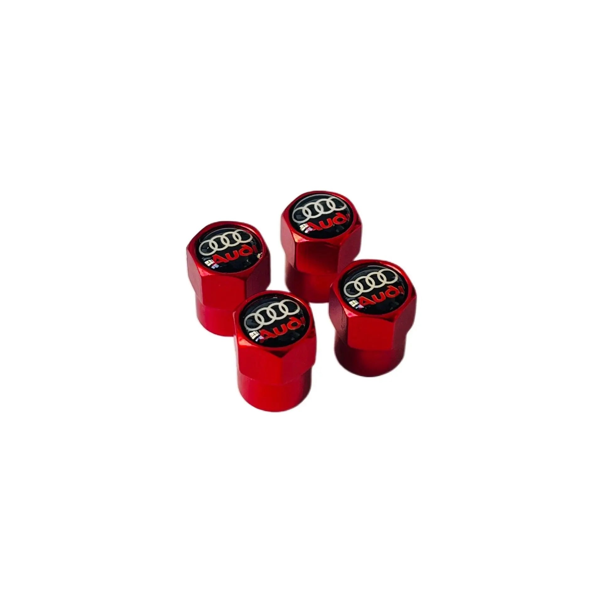 Røde ventilhætter til Audi, sæt med 4 stk. - BilligStyling