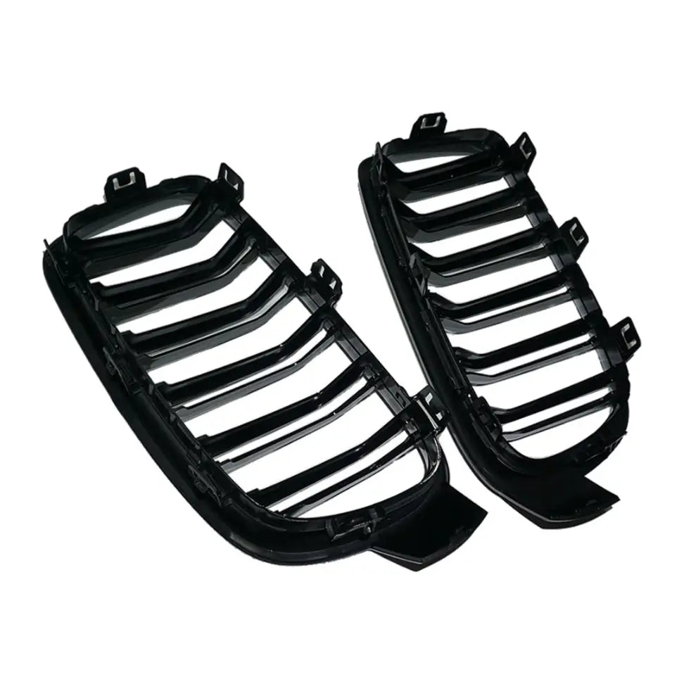 BMW 3- serie - F30/F31/F35 frontgrill nyrer - Sort højglans - Komplet sæt - BilligStyling