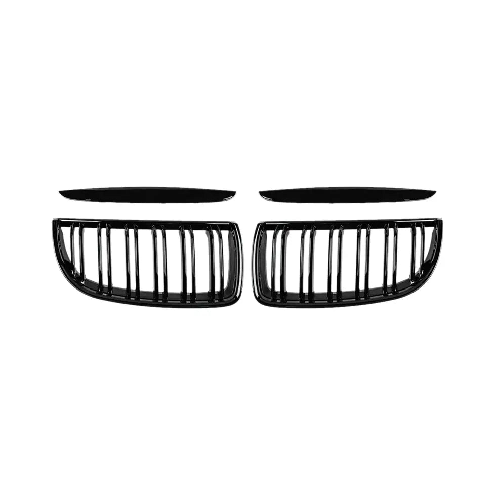 BMW E90 frontgrill nyrer - Sort højglans - Komplet sæt - BilligStyling
