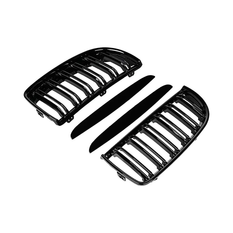 BMW E90 frontgrill nyrer - Sort højglans - Komplet sæt - BilligStyling