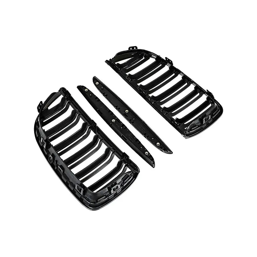 BMW E90 frontgrill nyrer - Sort højglans - Komplet sæt - BilligStyling