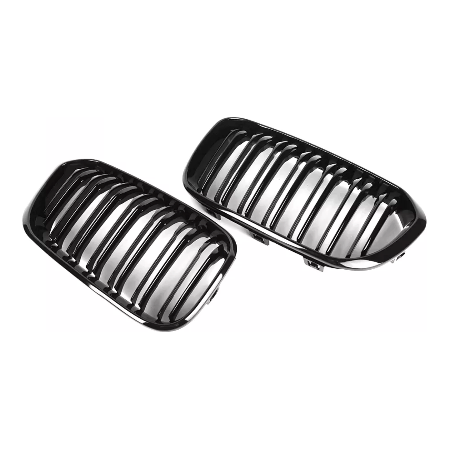 BMW 1-serie F20 LCI frontgrill nyrer - Sort højglans - Komplet sæt - BilligStyling