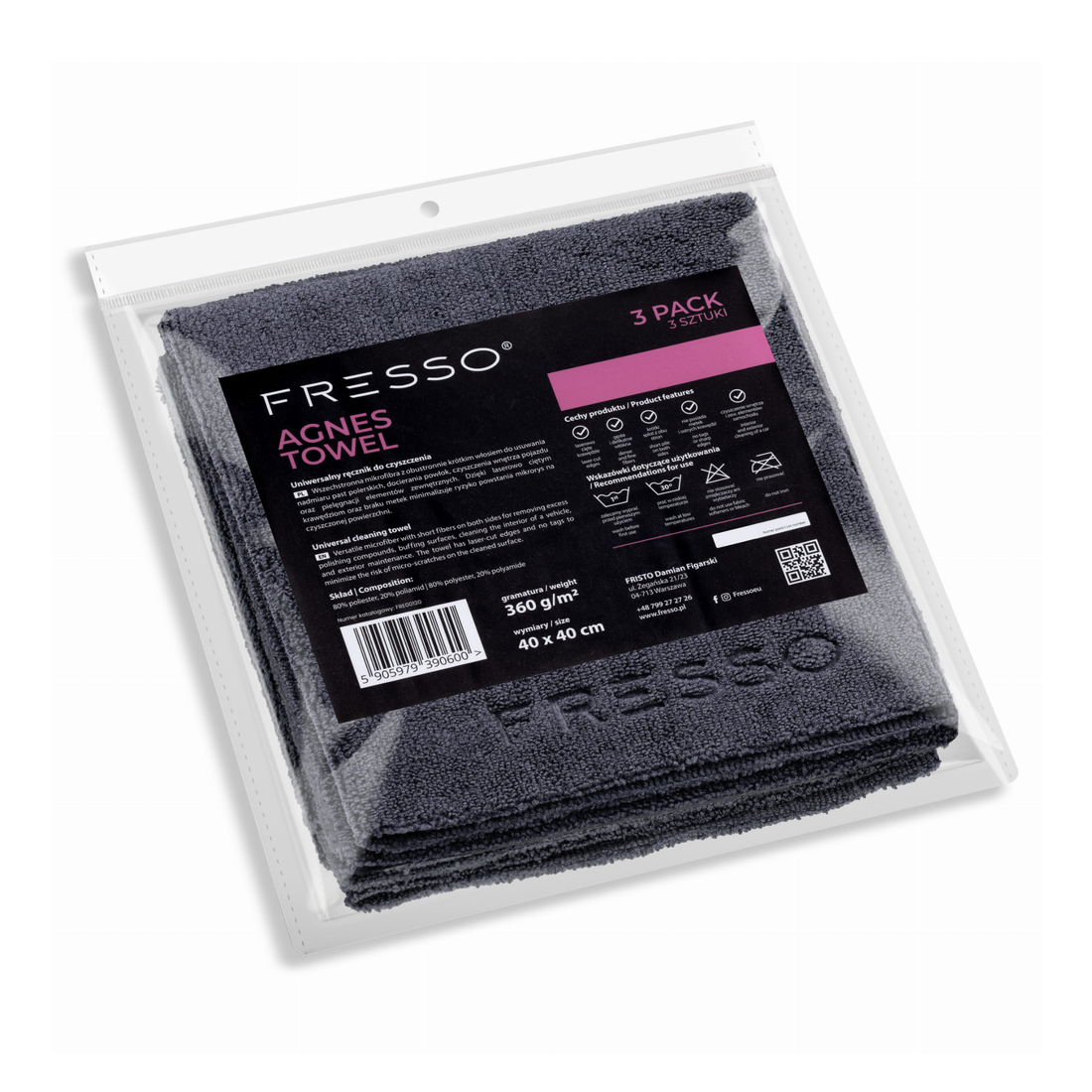 Fresso Agnes Towel 3-Pack - Mikrofiberklude 40x40 cm Fresso