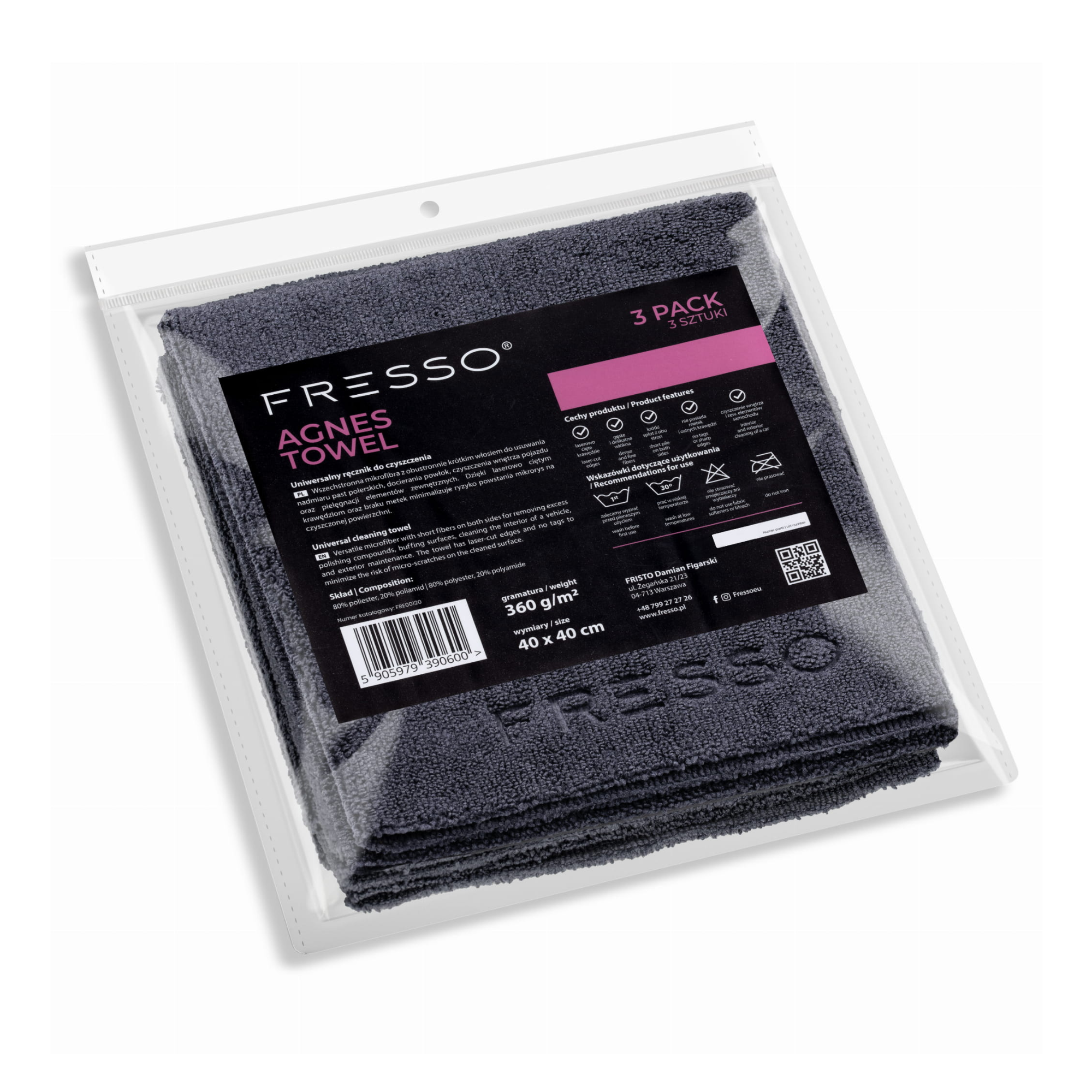 Fresso Agnes Towel 3-Pack - Mikrofiberklude 40x40 cm Fresso