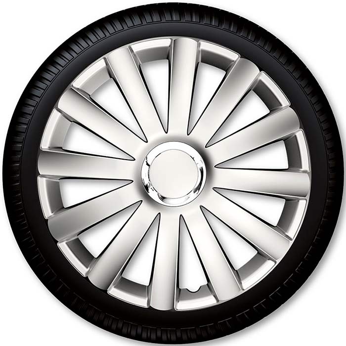 15&quot; Spyder Pro silver hjulkapselsæt coverline