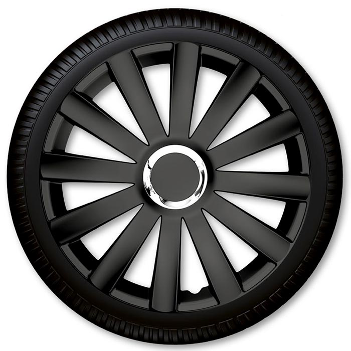 16&quot; Spyder Pro sort hjulkapselsæt coverline