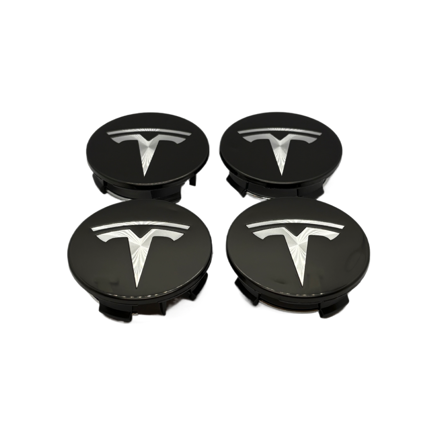 Tesla centerkapsler i Sort, sæt med 4 stk - 57mm