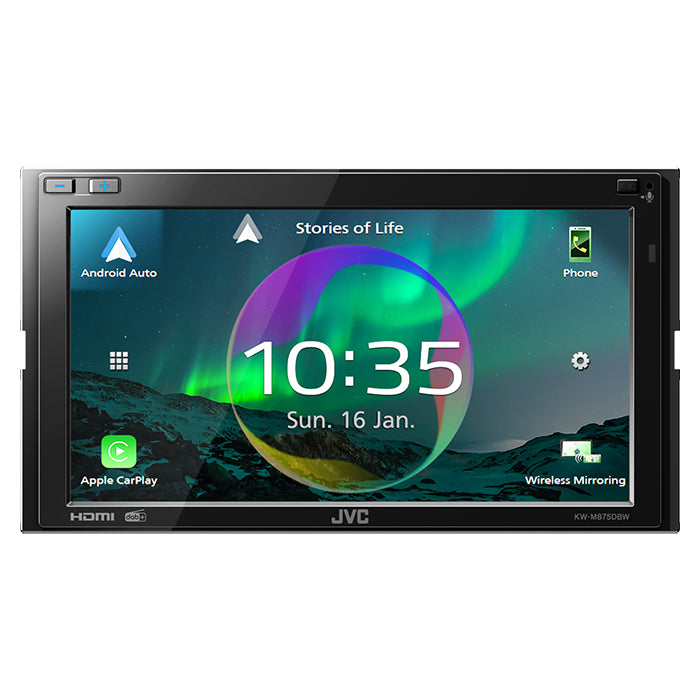 JVC KW-M875DBW 2-din radio trådløs CarPlay/Android Auto jvc