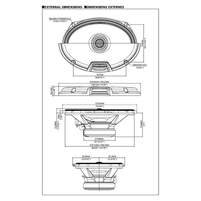 Alpine R2-S69 6x9&quot; højttaler 2 vejs coaxial alpine