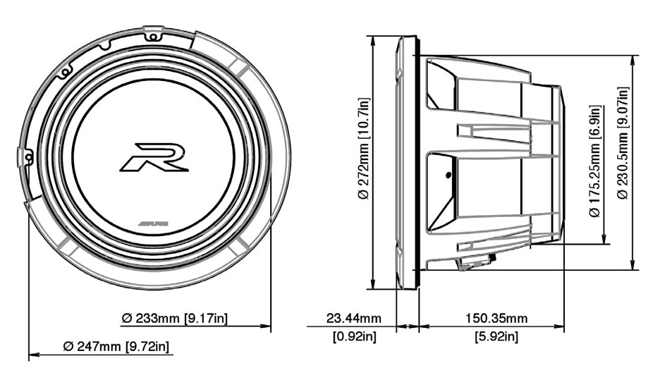 Alpine R2-W10D2 Type-R subwoofer 10" 2 Ohm alpine