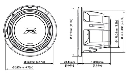 Alpine R2-W10D2 Type-R subwoofer 10" 2 Ohm alpine