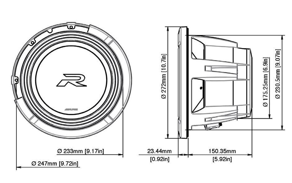 Alpine R2-W10D4 Type-R subwoofer 10" 4 Ohm alpine