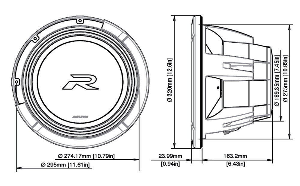Alpine R2-W12D4 Type-R subwoofer 12" 4 Ohm alpine