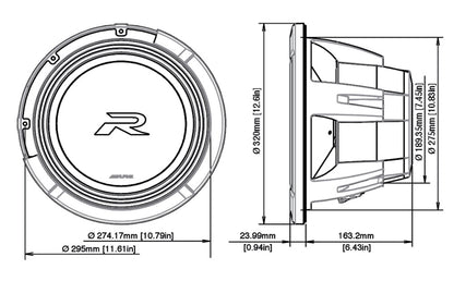 Alpine R2-W12D4 Type-R subwoofer 12" 4 Ohm alpine