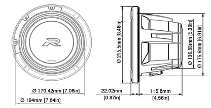 Alpine R2-W8D2 Type-R subwoofer 8" 2 Ohm alpine
