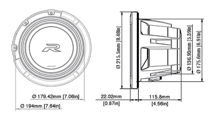 Alpine R2-W8D4 Type-R subwoofer 8" 4 Ohm alpine