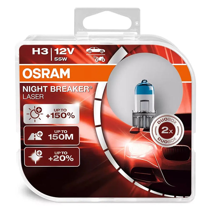 Osram Night Breaker Laser H3 55W 12V +150 Procent - Sæt osram