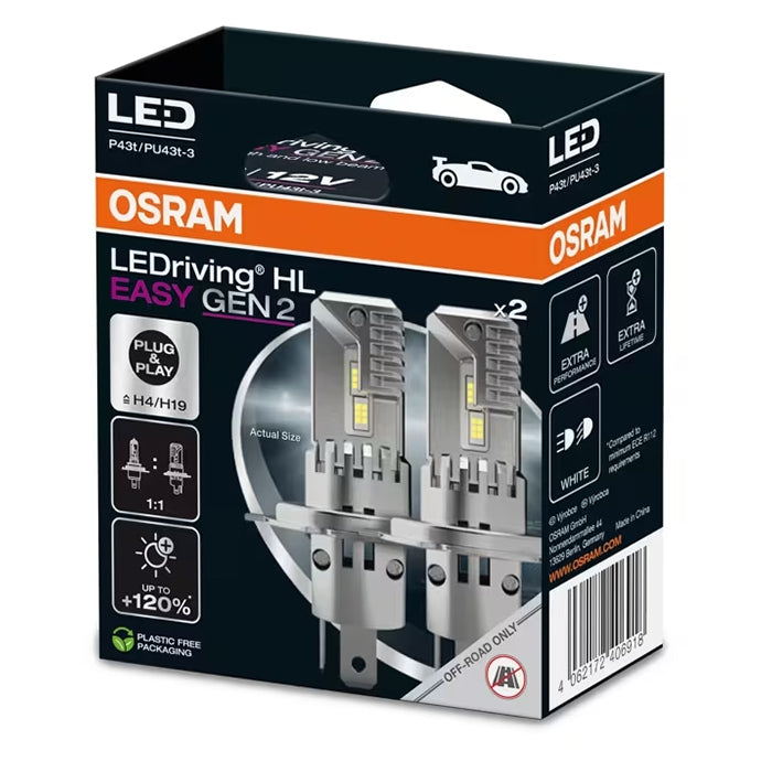 Osram LEDriving HL Easy Gen 2 H4/H19 12V - Sæt osram