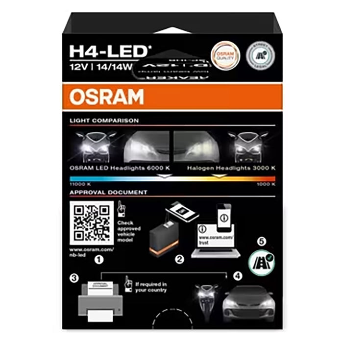 Osram Night Breaker LED Speed H4 +450% 12V - 1 stk. osram